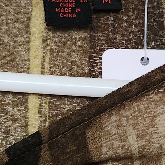 ❤️SIMON CHANG WOMENS GREEN AND BROWN SIZE MEDIUM BLOUSE - Picture 2 of 3